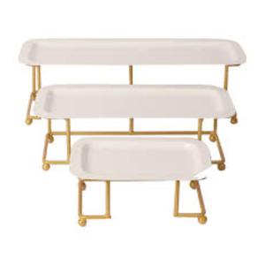 Bandeja de repostería de 3 niveles de metal de gama alta con un aspecto sofisticado para bufés de postres de hotel de lujo y cocinas caseras - Product Image 3