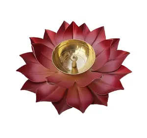 Brass Lotus kuber diya cho puja trang trí nội thất Brass diya Deepak dầu Đèn nhỏ sen kamal hình dạng cho Ngôi Đền Nhà puja bài viết