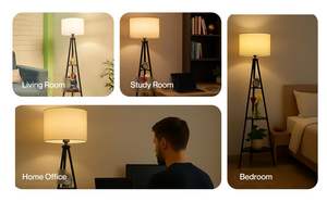 Modern LED Tripod <b>Floor</b> <b>Lamp</b> <b>with</b> 3 <b>Shelves</b> | Metal <b>Floor</b> <b>Lamp</b> Supplier Living Room & Bedroom Decoration - Product Image 5