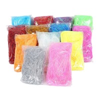 Déchets de papier alternatifs de luxe, raphia, 8g, déchets de plastique holographiques droits, matériau de remplissage irisé pour l'emballage de boîtes cadeaux