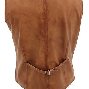 Produit le plus vendu Gilet en cuir PU pour hommes dans un style différent pour les hommes Gilet en cuir de couleur unie pour l'extérieur - Product Image 4