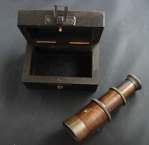 กล้องส่องทางไกลทำจากไม้กล่องไม้สไตล์วิกตอเรียโบราณทำจากทองเหลืองโบราณ1915ซูมได้ง่ายสำหรับกลางแจ้ง - Product Image 6