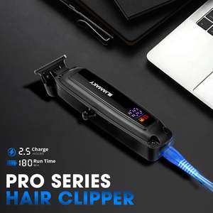 Tondeuse à cheveux sans fil professionnelle pour hommes, moteur haute performance 7000 tr/min, acier au carbone céramique, tondeuse à barbe alimentée par batterie US - Product Image 4