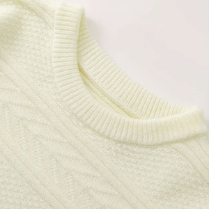 Pull tricoté d'hiver pour hommes, coupe ajustée, laine mélangée douce et chaude, manches longues, pull décontracté à col rond et à la mode - Product Image 3