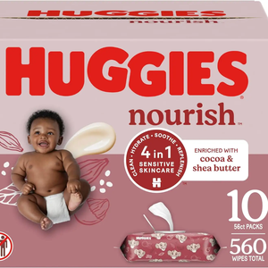 HuggiesLingettes parfumées pour bébé Nourish, 10 paquets de boutons poussoirs (560 lingettes au total) - Product Image 6