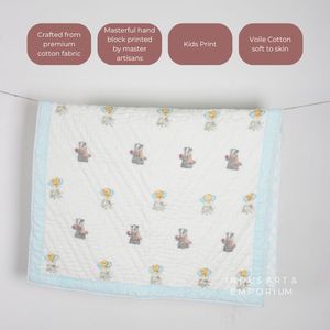 Edredones de algodón estampados a mano para niños, juego de cama de edredón para bebés, pañales para bebés - Product Image 3