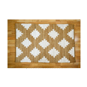 Magnifique tapis tressé tissé à la main Tapis de sol en jute rond réversible extra large - Product Image 1