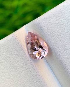 Venta al por mayor de morganita de melocotón Rosa Natural de calidad AAA 14x10 corte de pera piedra preciosa suelta facetada para joyería - Product Image 2