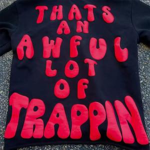 Pull à capuche vintage surdimensionné avec logo imprimé en coton 100% lourd personnalisé avec broderie 3D sans cordes de base pour lui - Product Image 4