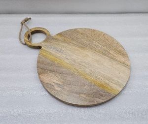 Plato redondo Vintage Natural para servir, plato de cena de madera de Mango, decoración rústica Para Boda y accesorio de seguridad para fiestas - Product Image 2