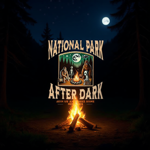 Camiseta promocional del parque nacional After Dark Alien Bigfoot Campfire - Product Image 3