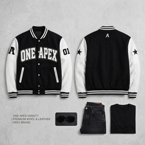 Custom Black Wool Original <b>Leather</b> Varsity <b>Jacket</b> Men Chenille Letterman <b>Jacket</b> College Bomber <b>Jacket</b> OEM Streetwear Outerwear - Product Image 5