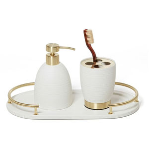 Ensemble de salle de bain en métal pratique pour les besoins quotidiens de la salle de bain, offrant une utilisation facile et un rangement organisé - Product Image 1