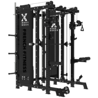 Machine Smith de fitness réglable avec système de câbles, cadre en acier, rack d'entraînement complet pour le corps, pour usage commercial