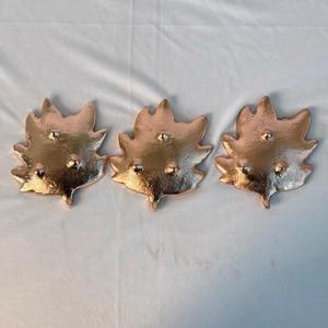 Ensemble générique de 3 bols à fruits secs Design classique avec finition en cuivre Bol à feuilles en aluminium fait à la main pour l'occasion de mariage - Product Image 3