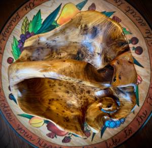 FIL BOWLRoot Panier en bois de l'arbre Shan Mu Top de poignée pour le tricot et le crochet - Product Image 2