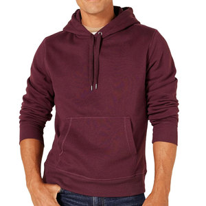 Couleur bordeaux hommes vêtements de rue sweats à capuche Logo personnalisé haute qualité Streetwear 500 GSM 100% coton polaire épais pull à capuche hommes - Product Image 1