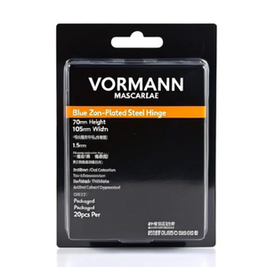 VORMANN Blue Zinc-Plated Steel Hinge 70mm Height 105mm Width 1.5mm Thickness <b>Rolled</b> Wide Cabinet Organizer Packaged 20pcs Per - Product Image 3