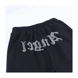 Pantalones de chándal informales para hombre personalizados al mejor precio con diamantes de imitación patrón recto de cintura media que ofrece servicio OEM - Product Image 6