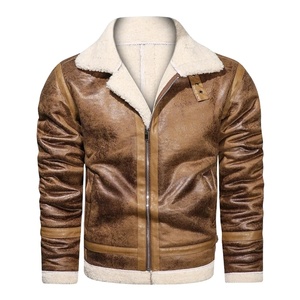Chaqueta de cuero de invierno para hombre, prendas de vestir exteriores de gran tamaño, abrigos informales de alta calidad, ropa para hombre, chaquetas de piel para motocicleta - Product Image 3