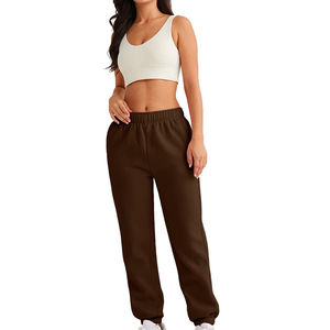 Pantalon de survêtement en molleton Baggy décontracté pour femmes Pantalon de jogging taille haute en molleton de coton lourd - Product Image 3