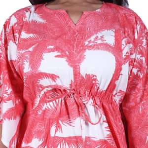 Caftán de alta calidad para mujer, vestido largo holgado con estampado Floral de manga corta, caftán para mujer, ropa informal de talla grande, vestido caftán de verano - Product Image 4