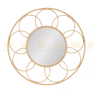 กระจกติดผนังหวายเป็นมิตรกับสิ่งแวดล้อมดีไซน์สไตล์โบฮีเมียนทันสมัยปรับรูปทรงได้สำหรับโต๊ะเครื่องแป้งในห้องน้ำห้องนั่งเล่นห้องนอนตกแต่งผนัง - Product Image 2