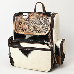 Sacs à dos pour ordinateur portable en cuir de vachette PC Style occidental fabriqués à la main sacs à couches élégants usinés fermeture éclair polyester usage extérieur - Product Image 6