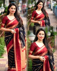 Hermoso y Rich Pallu y Jacquard Work Soft Lichi Silk Saree para ocasiones especiales disponible a precio mayorista - Product Image 2