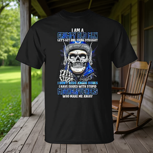 Maglietta promozionale con stampa: "Lasciamo stare in pace, vecchio vecchietto grintoso" - Product Image 3