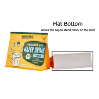 Sac à fond plat avec fermeture éclair, 400g, 14.11oz, 0.88lb, 150 microns, orange, bleu, blanc, noir, MATT OPP/papier/NY/PE, qualité alimentaire, pour poudre alimentaire