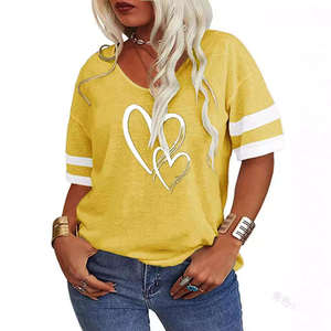 Camiseta Casual de Cuello en V de Manga Corta Transpirable de Jersey Holgada de Talla Grande para Mujer - Product Image 2