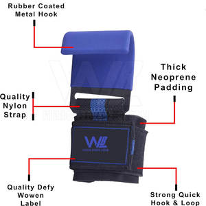 Crochets d'haltérophilie personnalisés pour équipement de gymnastique confortable possèdent votre logo crochets d'haltérophilie antidérapants - Product Image 4