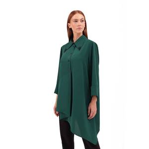 เสื้อทูนิกผ้าชีฟองป๊อปลินสำหรับสตรีพร้อมปกคอแต่งระบายปักลาย - Product Image 3
