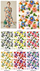 Digital Print Floral Pattern Cartoon Digital Printed <b>Viscose</b> <b>Fabric</b> with Spandex Rayon <b>Fabric</b> for Dresses - Product Image 2