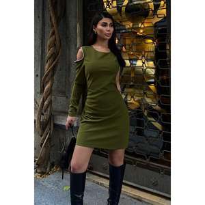 เดรสแขนเดียวประดับด้วยหิน รุ่น 2684-8 สวมใส่สบายด้วยทรงเอวธรรมชาติ - Product Image 3