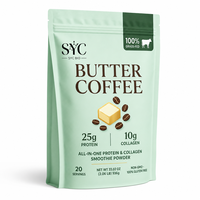 SYC BIO Café au beurre bien-être Protéine 10g Collagène 20 portions Marque privée OEM ODM Prix usine Vente en gros