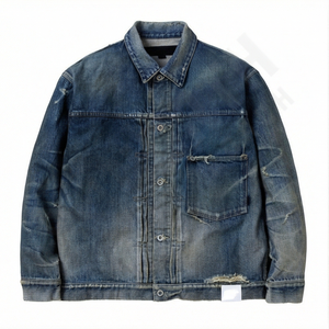 Veste en jean pour homme personnalisée, veste en jean décontractée unie, vente chaude, veste en jean élégante pour homme, veste décontractée pour adultes - Product Image 1