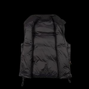 Logo personnalisé sans manches bulle unisexe bouffant vers le bas gilet hiver décontracté noir femmes veste à capuche coupe-vent brodé hommes vestes - Product Image 2