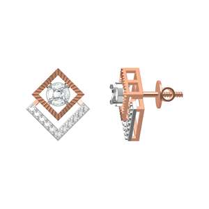 Boucles d'oreilles de coupe CNC en diamant de laboratoire éthique élégant de Glowing Stature 10K 14K 18K Or - Product Image 1