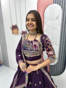 Nuevo Festival Lehenga Choli con bordado pesado Coadding Sequence & Thread Work Bridal Lehenga Choli - Product Image 5