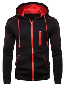 2025 automne/hiver nouveaux hommes surdimensionnés fermeture éclair à capuche Style poche avant couleur unie sweats amples Blazer plaine teint Technique - Product Image 6