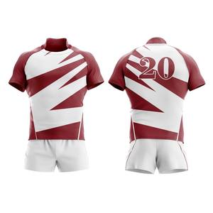 Conjuntos de Uniformes de Rugby Personalizados con Diseño de Color Sólido, Camisetas de Manga Corta, Pantalones Cortos y Jerseys con Servicio OEM, Gran Venta - Product Image 3
