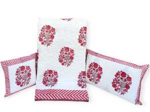 Écologique Fait À La Main 100% Coton Imprimé Floral Couette Avec Housses D'oreiller Main Bloc Imprimé Jaipur Coton Couette Ensemble - Product Image 5