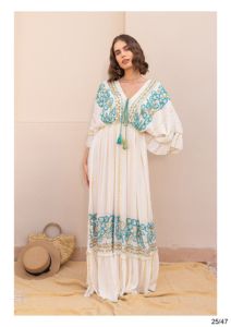 Women's Casual Dresses <b>Elastic</b> Waist Breathable Printed Casual Party Wear with Decoration Rivet Washable Nonwoven Fabric - Product Image 2