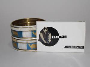 Ensemble de bracelets de mode traditionnels Exim Pvt Ltd Bracelets en laiton incrustés de nacre - Product Image 3