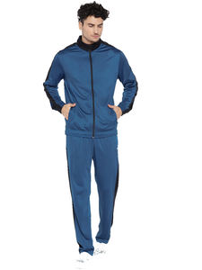 Ensembles de survêtement de jogging en polyester pour hommes personnalisés Ensemble deux pièces Veste et pantalon de survêtement en nylon zippés Patchwork Survêtement en nylon pour hommes - Product Image 4
