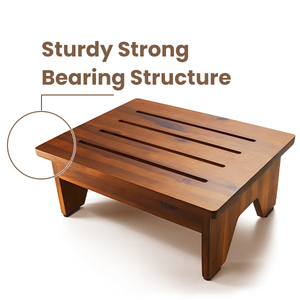 Taburete de paso multifunción de madera de Acacia minimalista totalmente ensamblado de 6,5 "para apartamento, hogar, escuela, Hospital y dormitorio - Product Image 4
