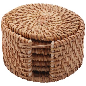 Sous-verres et napperons en rotin paille Husk napperons tissés en herbe de mer naturelle napperons tissés naturels de maïs rond - Product Image 2