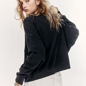 Sweat-shirts unisexes de haute qualité pour femmes, en molleton français 100% coton, pull à col rond décontracté surdimensionné, logo personnalisé, vierge - Product Image 4